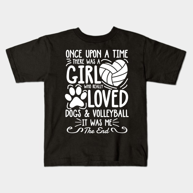 A Girl Who Really Loved Dogs and Volleyball Kids T-Shirt by AngelBeez29